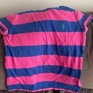Ralph Lauren Kids Vibrant Pink and Navy Striped Tee